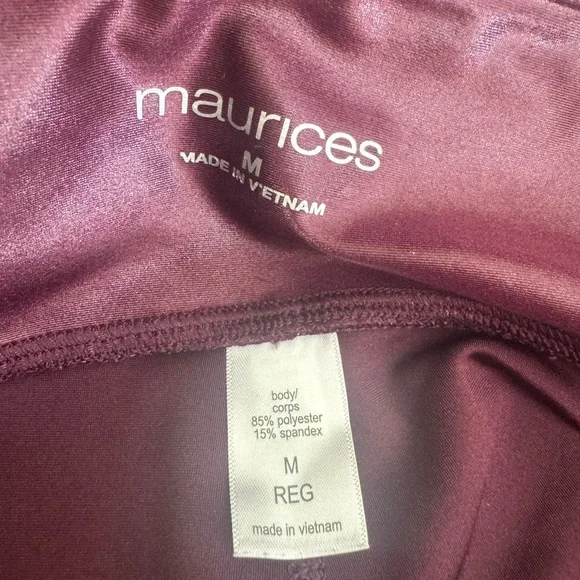 Maurices Glossy Maroon Leggings - Picture 3 of 4